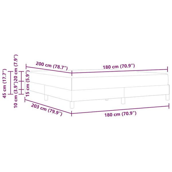 vidaXL Κρεβάτι Άλλο Γκρι 180 x 200 cm Τεχνητό δέρμα