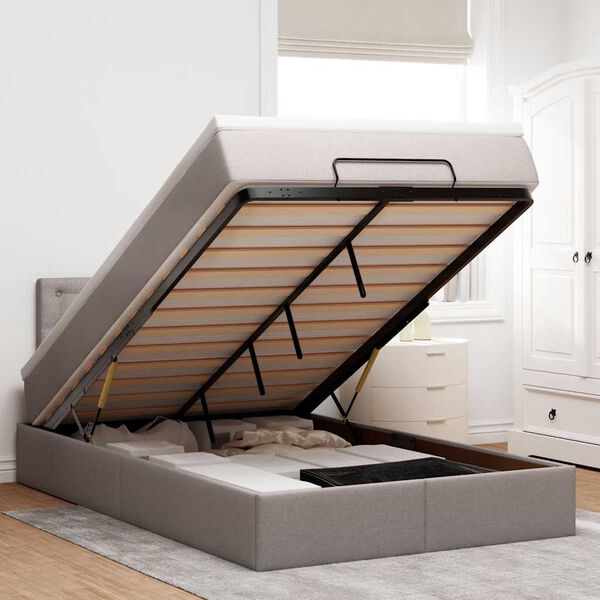 vidaXL &Omicron;&theta;&omega;&mu;&alpha;&nu;&iota;&kappa;ό &kappa;&rho;&epsilon;&beta;ά&tau;&iota; &mu;&epsilon; &sigma;&tau;&rho;ώ&mu;&alpha; & LEDs Taupe 120x190cm ύ&phi;&alpha;&sigma;&mu;&alpha;