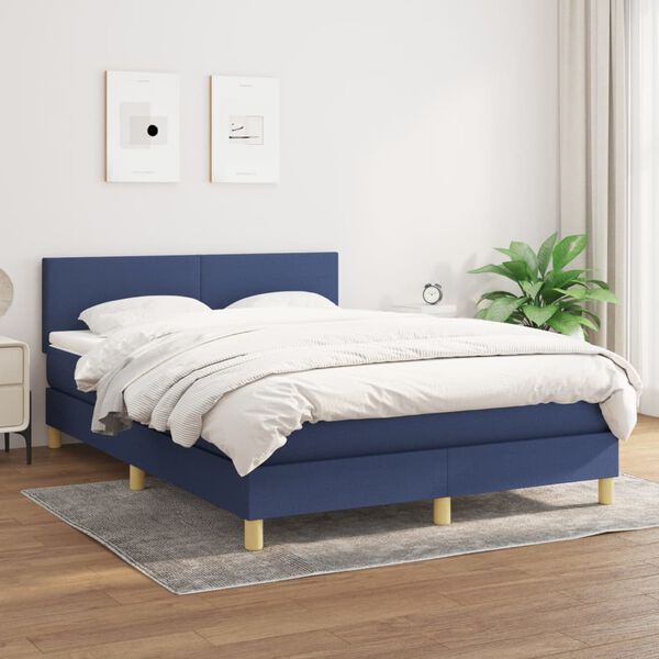 vidaXL &Kappa;&rho;&epsilon;&beta;ά&tau;&iota; Boxspring &mu;&epsilon; &Sigma;&tau;&rho;ώ&mu;&alpha; &Mu;&pi;&lambda;&epsilon; 140x190 &epsilon;&kappa;. &Upsilon;&phi;&alpha;&sigma;&mu;ά&tau;&iota;&nu;&omicron;