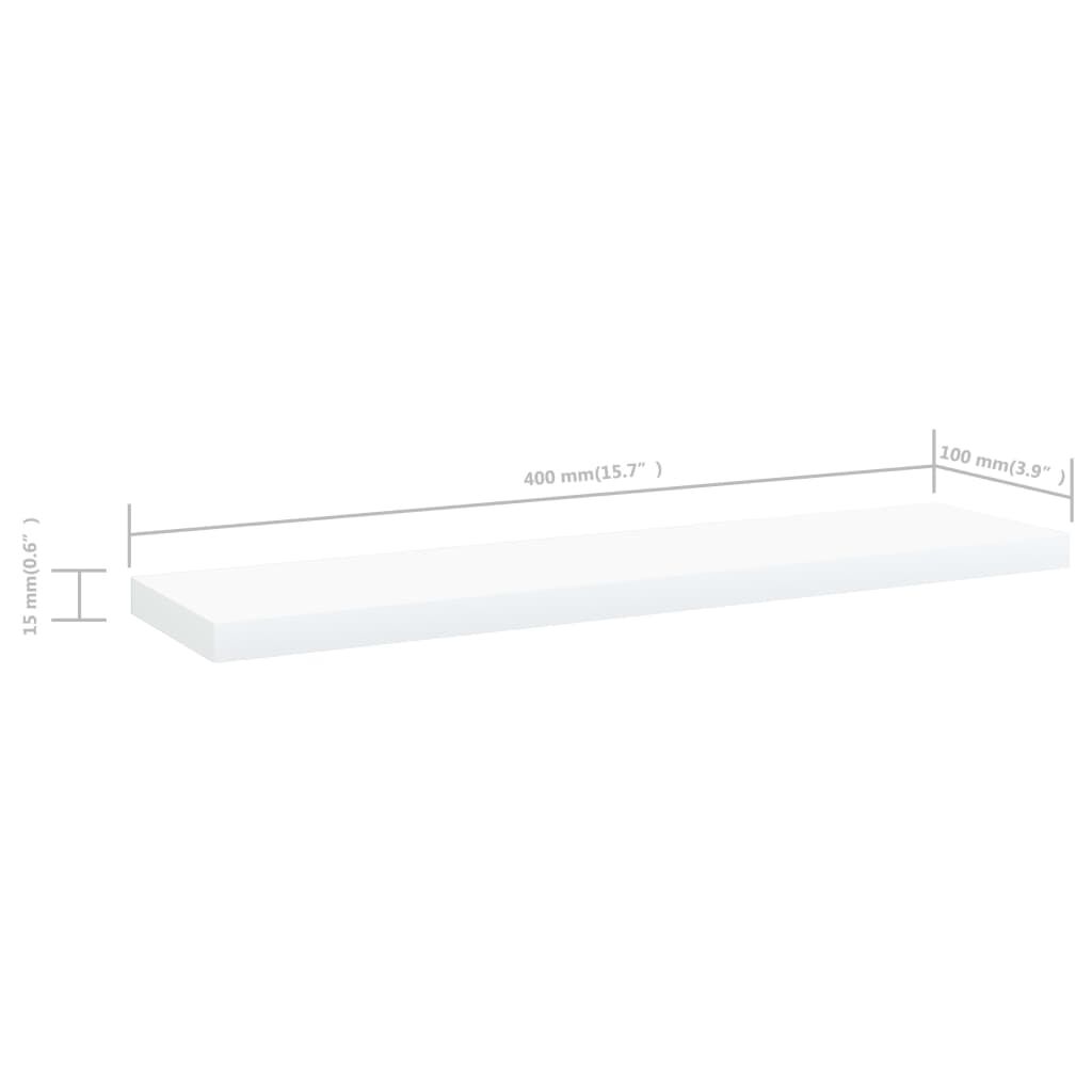vidaXL Ράφια Βιβλιοθήκης 4 τεμ. Λευκά 40x10x1,5 εκ. από Επεξ.Ξύλο