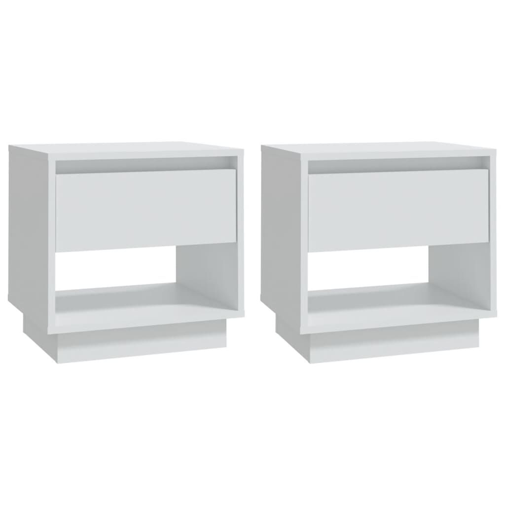 vidaXL Κομοδίνα 2 τεμ. Λευκά 45 x 34 x 44 εκ. από Μοριοσανίδα
