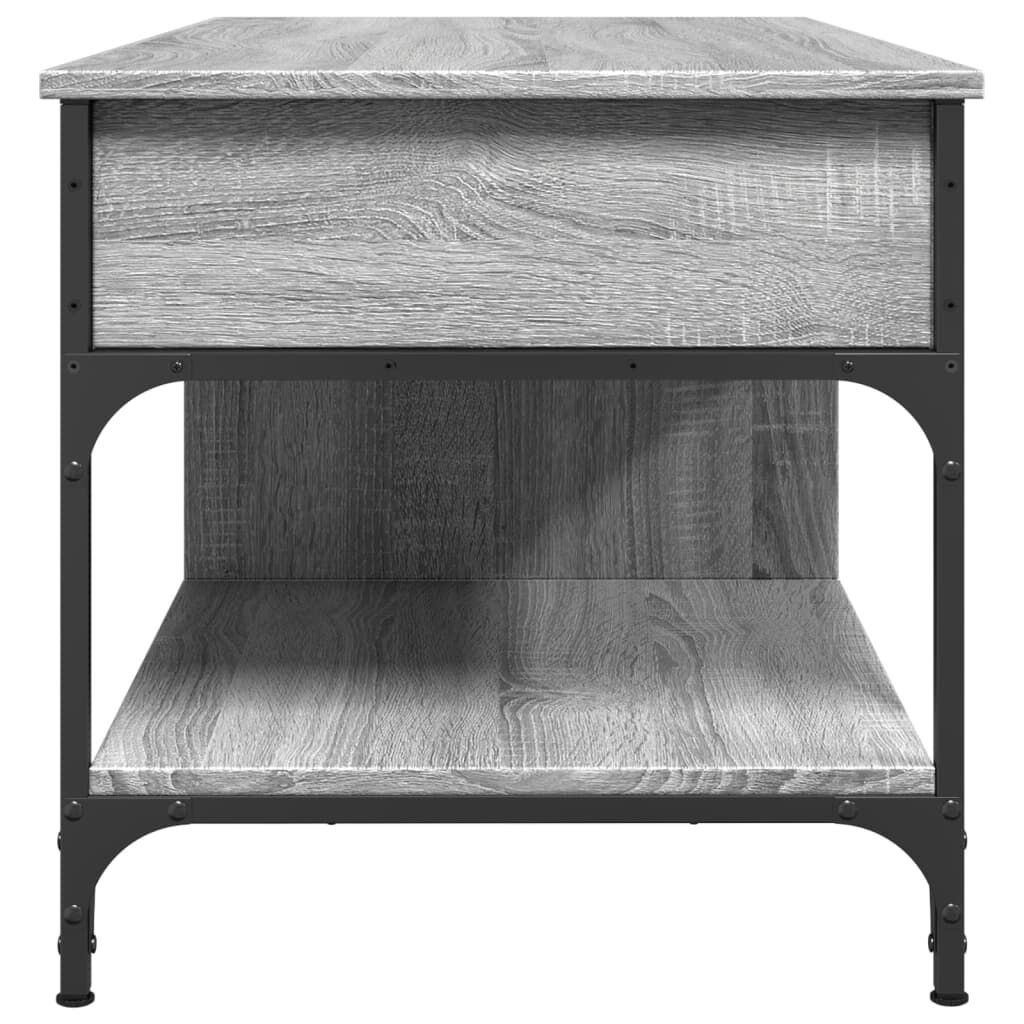 vidaXL Τραπεζάκι Σαλονιού Γκρι Sonoma 100x50x50 εκ. Επεξ. Ξύλο/Μέταλλο