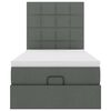 vidaXL Οθωμανικό κρεβάτι με στρώμα σκούρο γκρι 90x200cm ύφασμα