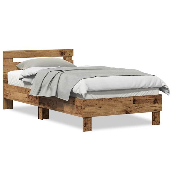 vidaXL Πλαίσιο Κρεβατιού Παλαιό ξύλο 90 x 190 cm Επεξεργασμένο ξύλο