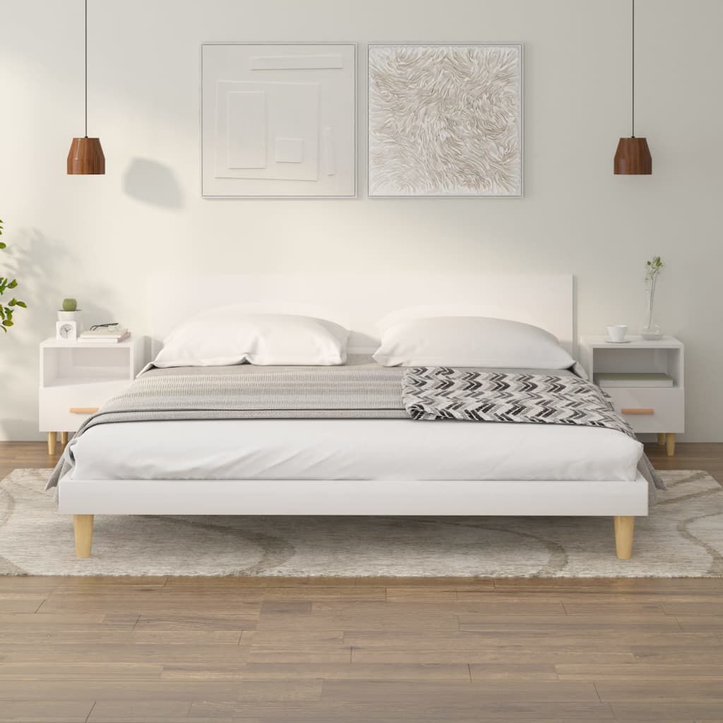 vidaXL Κομοδίνα 2 τεμ. Γυαλιστερό Λευκό 40 x 35 x 47 εκ.
