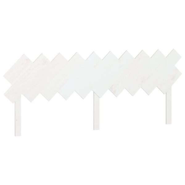vidaXL Κεφαλάρι Κρεβατιού Λευκό 196x3x80,5 εκ. από Μασίφ Ξύλο Πεύκου