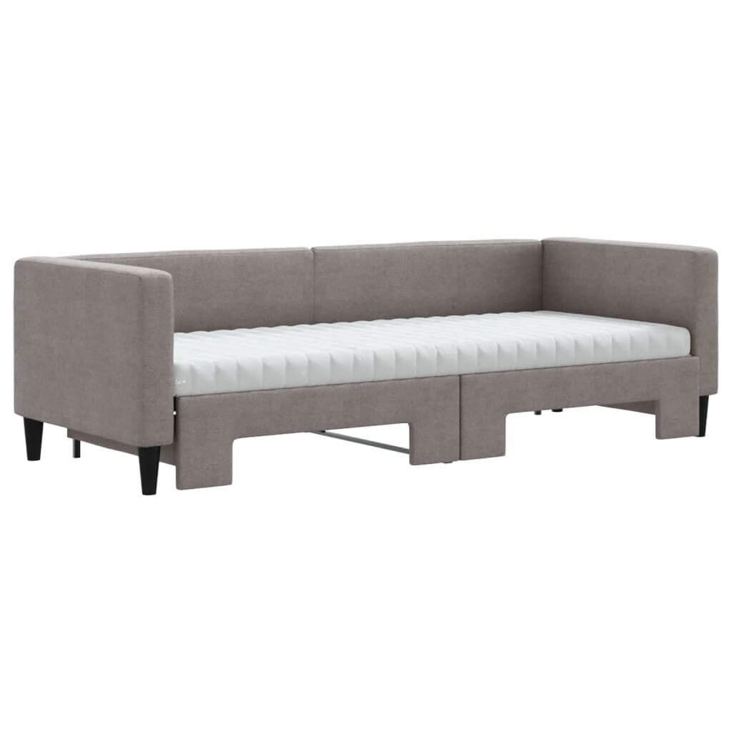 vidaXL Καναπές Κρεβάτι Συρόμενος Taupe 80x200 εκ. Υφασμάτινος Στρώματα
