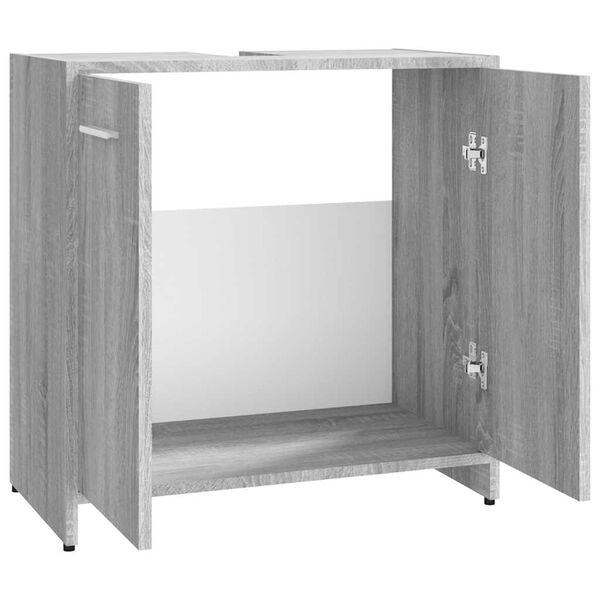 vidaXL Ντουλάπι Μπάνιου Γκρι Sonoma 60x33x60 εκ. Επεξεργασμένο Ξύλο