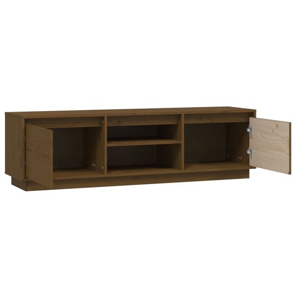 vidaXL Έπιπλο Τηλεόρασης Καφέ Μελί 140x35x40 εκ. από Μασίφ Ξύλο Πεύκου