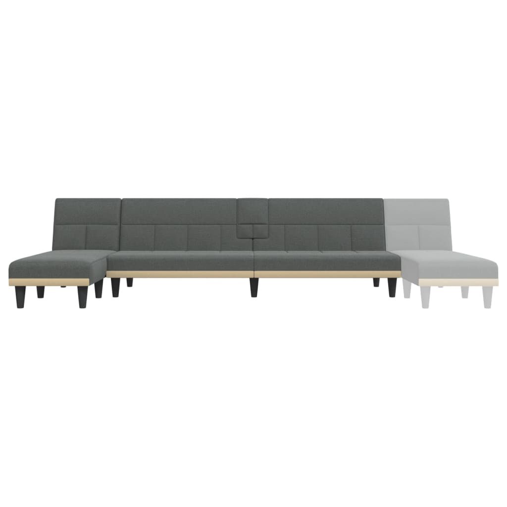 vidaXL Καναπές Κρεβάτι Γωνιακός Σκούρο Γκρι 255x140x70 εκ. Υφασμάτινος