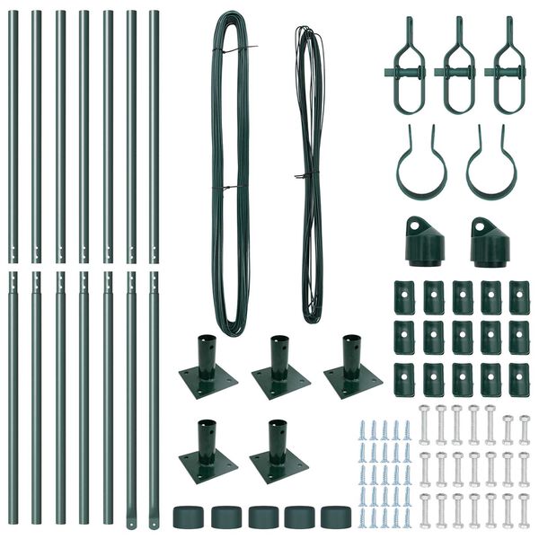 vidaXL Πό posts φράχτη 7 pcs Πράσινο Ø32mm 150 εκ