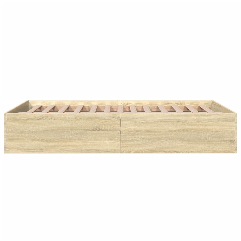 vidaXL Πλαίσιο Κρεβατιού Sonoma Δρυς 135x190 εκ. Επεξεργασμένο Ξύλο