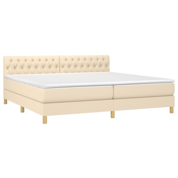 vidaXL &Kappa;&rho;&epsilon;&beta;ά&tau;&iota; Boxspring &mu;&epsilon; &Sigma;&tau;&rho;ώ&mu;&alpha; &Kappa;&rho;&epsilon;&mu; 200x200 &epsilon;&kappa;. &Upsilon;&phi;&alpha;&sigma;&mu;ά&tau;&iota;&nu;&omicron;