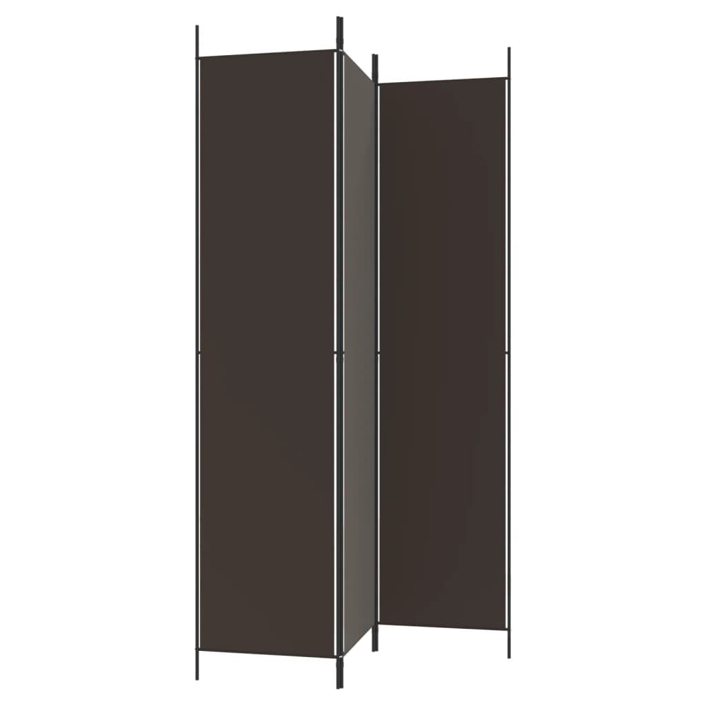 vidaXL Διαχωριστικό Δωματίου με 6 Πάνελ Καφέ 150x220 εκ. από Ύφασμα