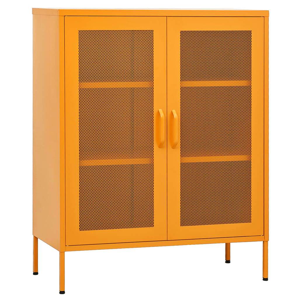 vidaXL Ντουλάπι Αποθήκευσης Μουσταρδί 80 x 35 x 101,5 εκ. Ατσάλινο