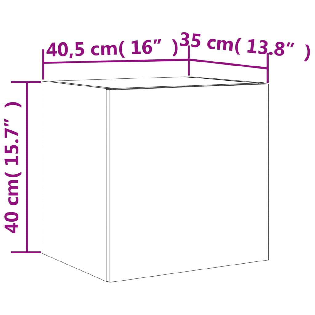 vidaXL Έπιπλο Τοίχου Τηλεόρασης με LED Γκρι Sonoma 40,5x35x40 εκ.