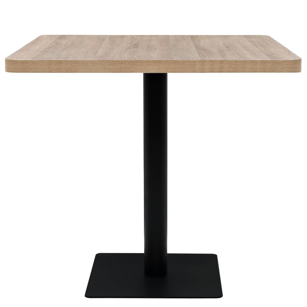 vidaXL Τραπέζι Bistro Τετράγωνο Χρώμα Δρυός 80x80x75 εκ. MDF/Ατσάλι