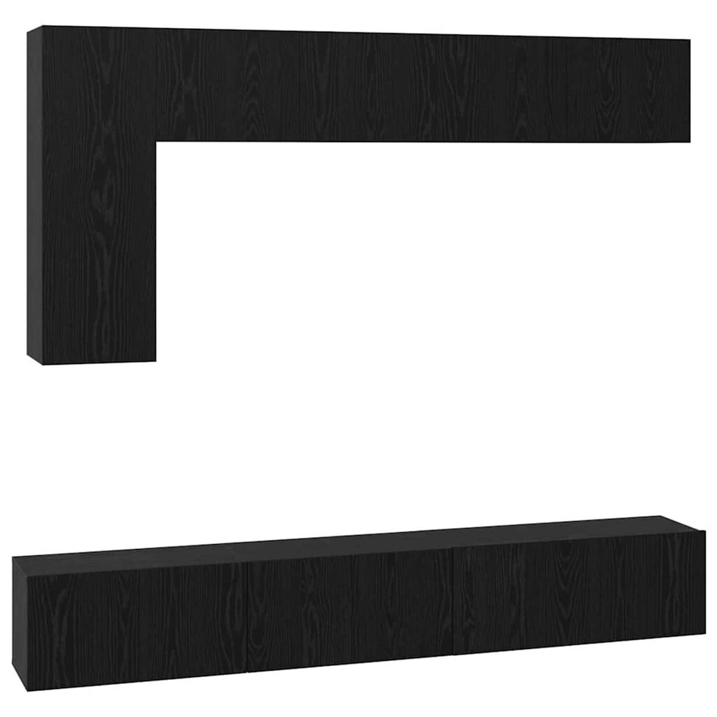 vidaXL Σετ επίπλου τηλεόρασης 6 pcs Μαύρη δρυς 30.5 x 30 x 90 cm