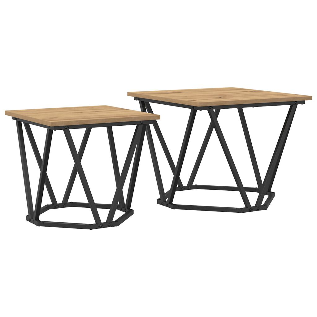 vidaXL Σετ βοηθητικά τραπεζάκια 2 pcs artisan δρυς 50 x 50 x 40 cm
