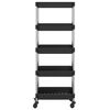 vidaXL Τρόλεϊ Κουζίνας 5 Επιπέδων Μαύρο 42 x 29 x 128 εκ. Σίδερο/ABS