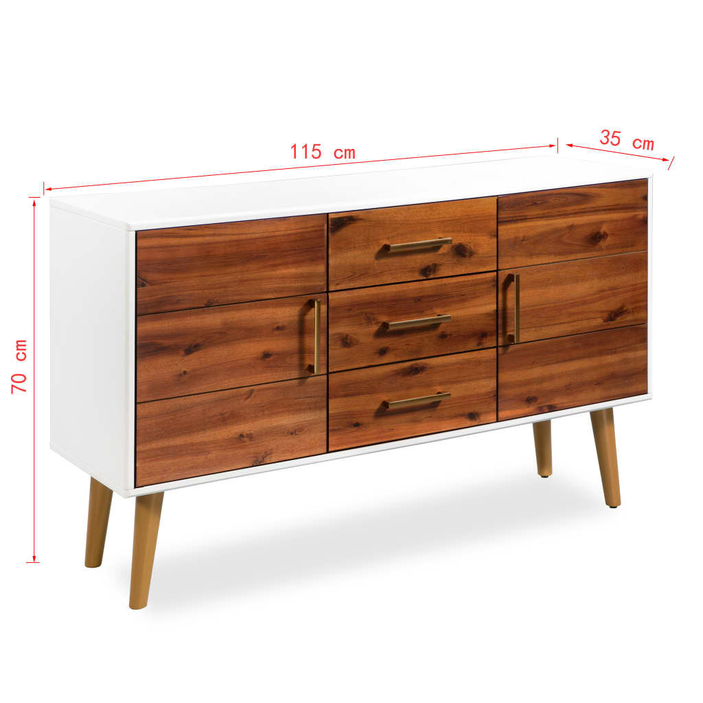 vidaXL Μπουφές 115 x 35 x 70 εκ. από Μασίφ Ξύλο Ακακίας