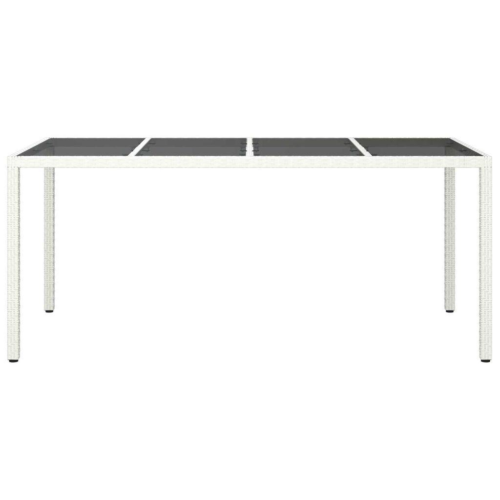 vidaXL Τραπέζι Κήπου για Φαγητό Λευκό 190 x 90 x 75 cm Πολυ ράταν