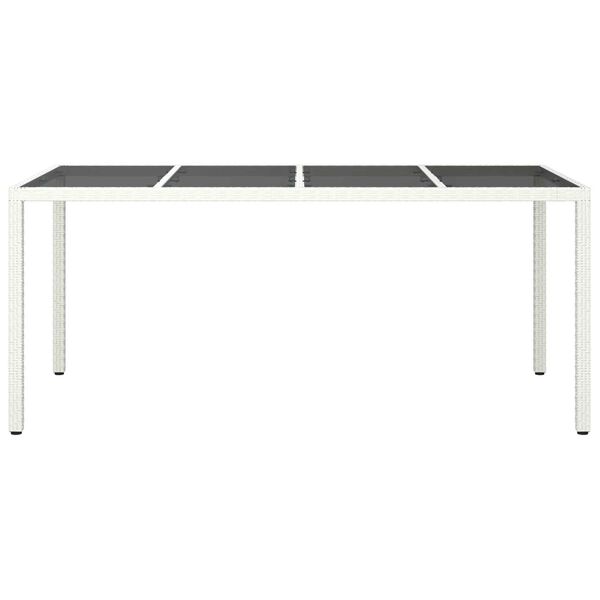 vidaXL Τραπέζι Κήπου για Φαγητό Λευκό 190 x 90 x 75 cm Πολυ ράταν
