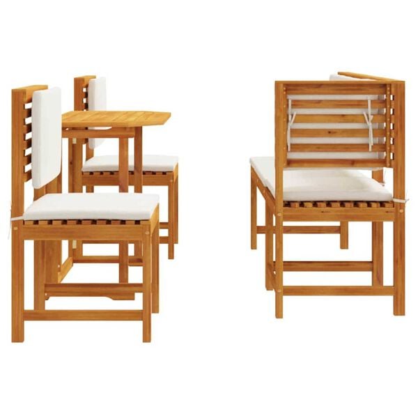 vidaXL Σετ Μπιστρό Κήπου 4 pcs Καφέ Μασίφ ξύλο ακακίας