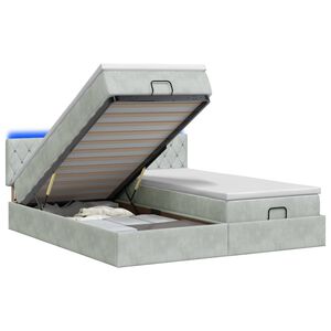vidaXL &Kappa;&rho;&epsilon;&beta;ά&tau;&iota; Ottoman &mu;&epsilon; &Sigma;&tau;&rho;ώ&mu;&alpha; &kappa;&alpha;&iota; LED &Alpha;&nu;&omicron;&iota;&chi;&tau;ό &gamma;&kappa;&rho;&iota; 160 x 200 cm