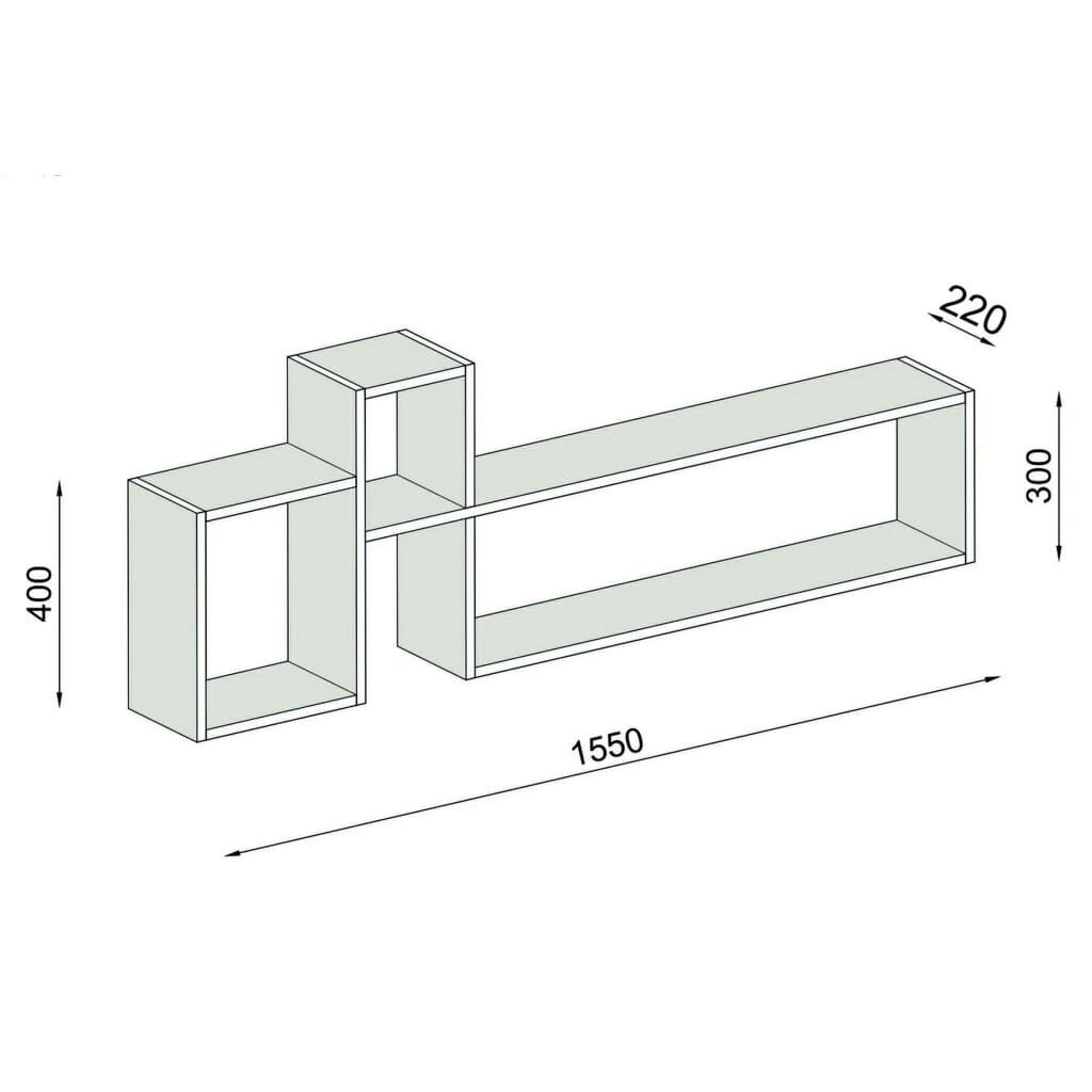Homemania Ράφι Τοίχου Polite Λευκό 155 x 22 x 55 εκ.