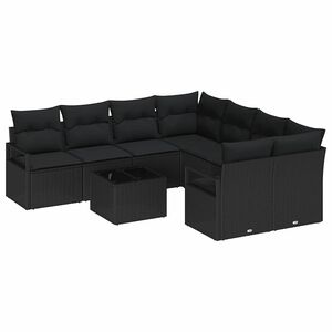 vidaXL &Sigma;&epsilon;&tau; &Kappa;&alpha;&nu;&alpha;&pi;έ &mu;&epsilon; &mu;&alpha;&xi;&iota;&lambda;ά&rho;&iota; 9 pcs &Mu;&alpha;ύ&rho;&omicron; &sigma;&upsilon;&nu;&theta;&epsilon;&tau;&iota;&kappa;ό &rho;&alpha;&tau;ά&nu;