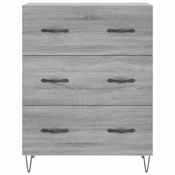vidaXL Ντουλάπι Γκρι Sonoma 69,5 x 34 x 180 εκ. Επεξεργασμένο Ξύλο