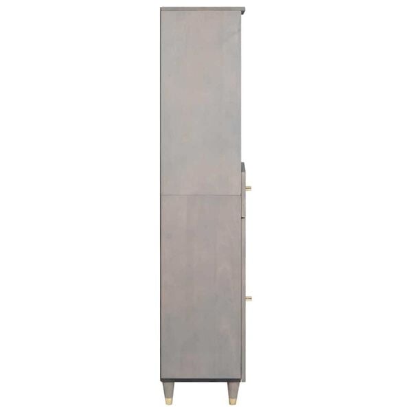 vidaXL Πλαϊνό γραφείο Γκρι 38 x 33.5 x 160 εκ Μασίφ ξύλο μάνγκο