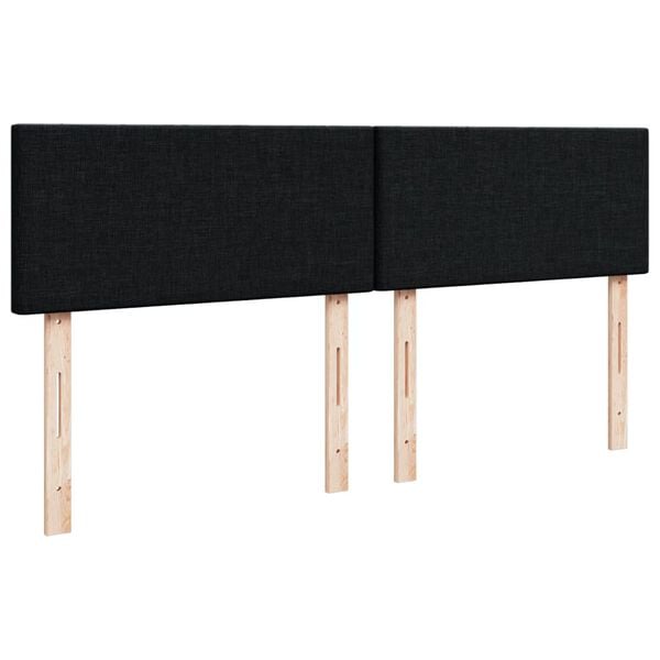 vidaXL Κρεβάτι Boxspring με Στρώμα Μαύρο 200x200 εκ. Υφασμάτινο