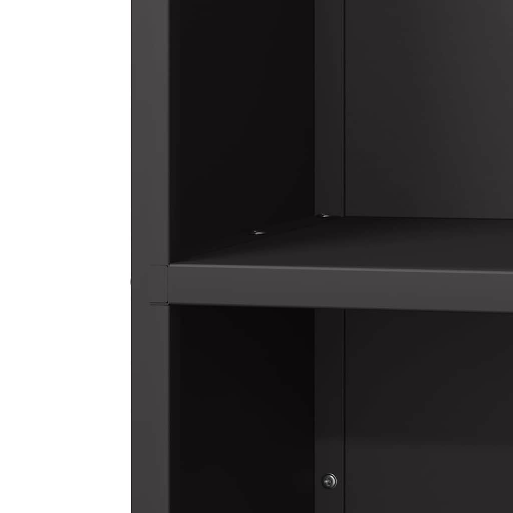 vidaXL Ράφι Καυσόξυλων Μαύρο 40x30x75 εκ. Χάλυβας ψυχρής έλασης