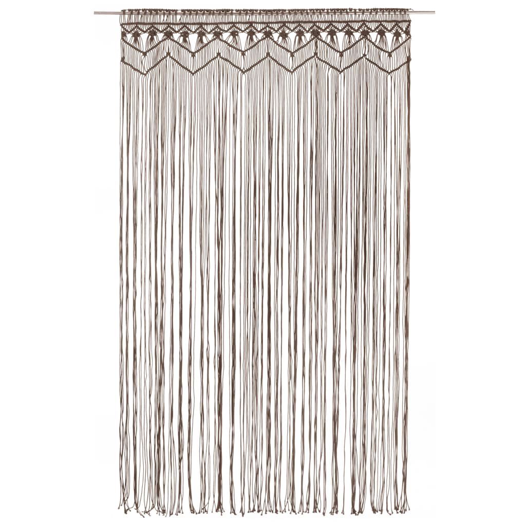 vidaXL Κουρτίνα Μακραμέ Taupe 140 x 240 εκ. Βαμβακερή