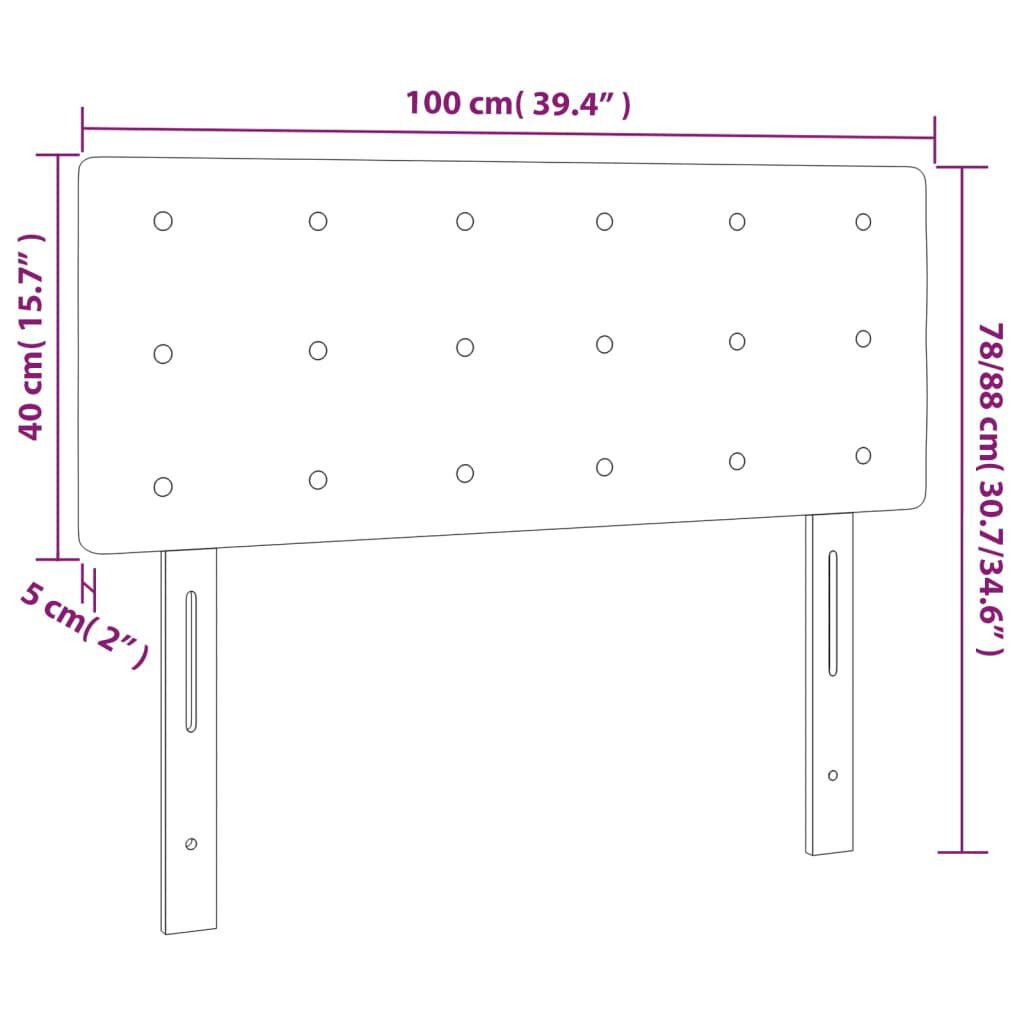 vidaXL Κεφαλάρι Κρεβατιού Καπουτσίνο 100x5x78/88 εκ. Συνθετικό Δέρμα