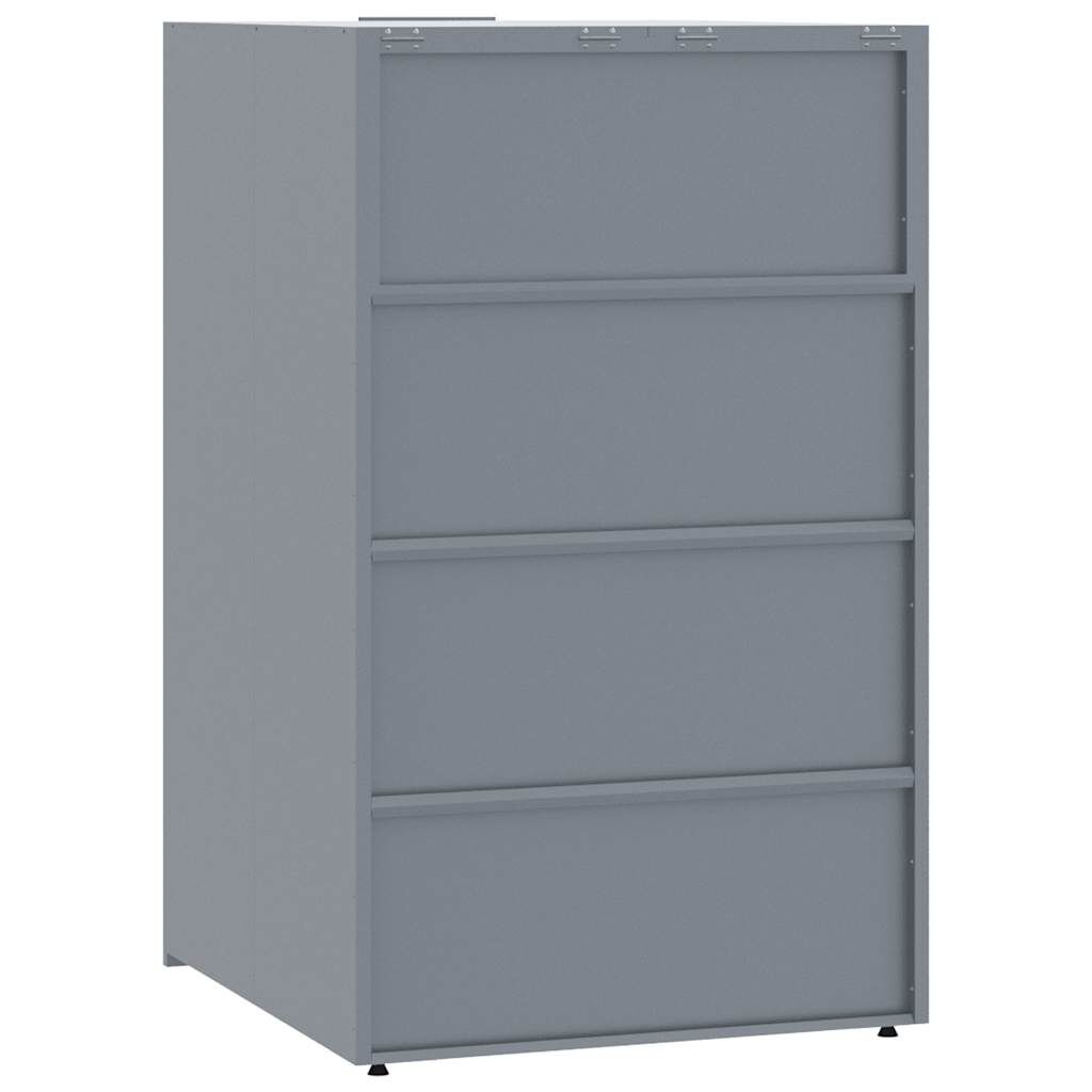 vidaXL Πλαίσιο Κάδων Απορριμμάτων 5 Κάδοι Γκρι 345x79x117 εκ. Ατσάλι