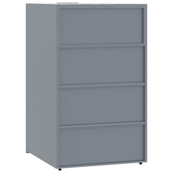 vidaXL Πλαίσιο Κάδων Απορριμμάτων 5 Κάδοι Γκρι 345x79x117 εκ. Ατσάλι