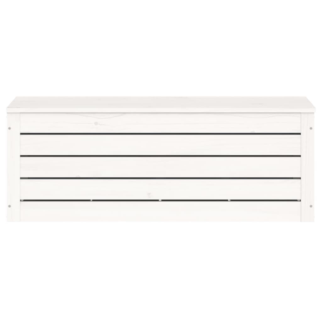 vidaXL Κουτί Αποθήκευσης Λευκό 89x36,5x33 εκ από Μασίφ Ξύλο Πεύκου