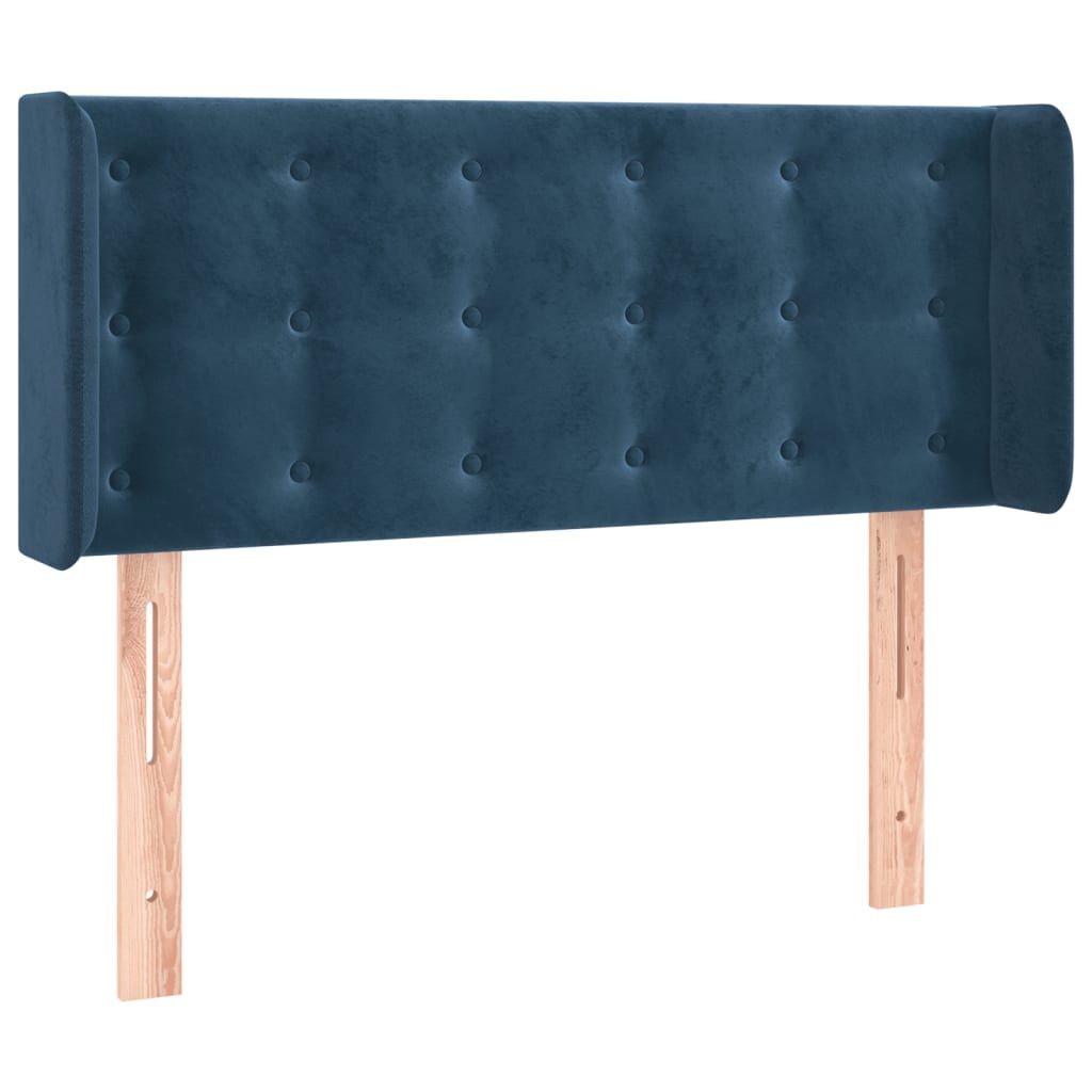 vidaXL Κεφαλάρι με Πτερύγια Σκούρο Μπλε 83x16x78/88 εκ. Βελούδινο