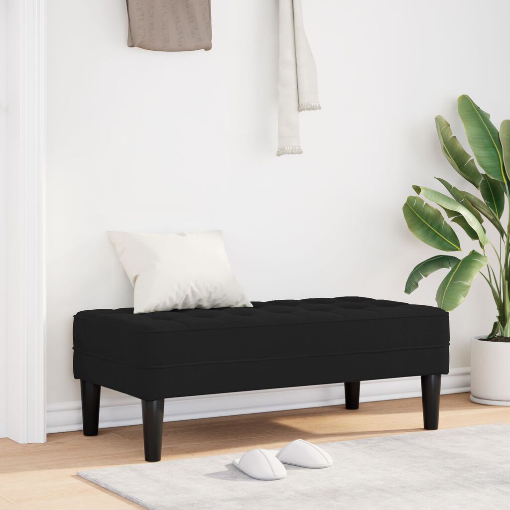 vidaXL Παγκάκι Μαύρο 113x57x39 εκ. Βελούδο