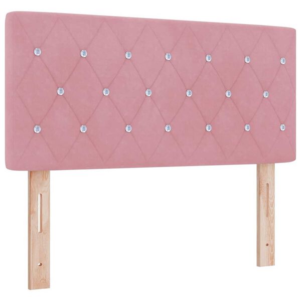 vidaXL Βελούδινο Κεφαλάρι Argyle με κεφαλάρι Ροζ 100 cm Βελούδο