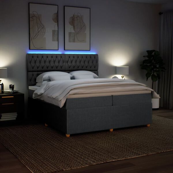 vidaXL &Kappa;&rho;&epsilon;&beta;ά&tau;&iota; Boxspring &mu;&epsilon; &Sigma;&tau;&rho;ώ&mu;&alpha; &Sigma;&kappa;&omicron;ύ&rho;&omicron; &Gamma;&kappa;&rho;&iota; 200x200 &epsilon;&kappa;. &Upsilon;&phi;&alpha;&sigma;&mu;ά&tau;&iota;&nu;&omicron;