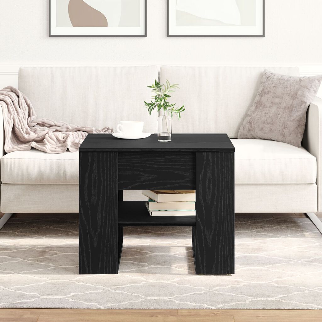 vidaXL Μαύρο Τραπέζι του Καφέ 55.5x55x45 εκ Φτιαγμένο από Επεξεργασμένο Ξύλο