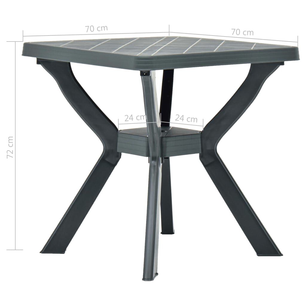 vidaXL Τραπέζι Bistro Ανθρακί 70 x 70 x 72 εκ. Πλαστικό