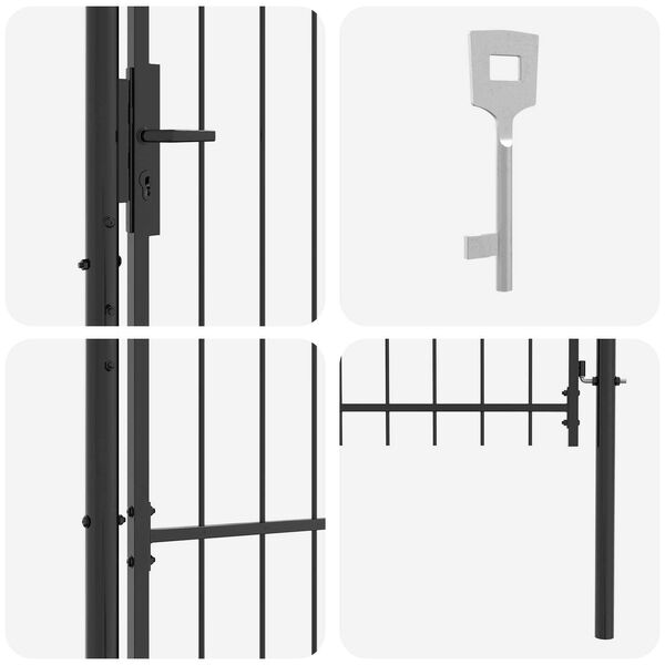 vidaXL Πύλη Κήπου με κλειδαριά Γκρι 100 x 100 cm Ατσάλι
