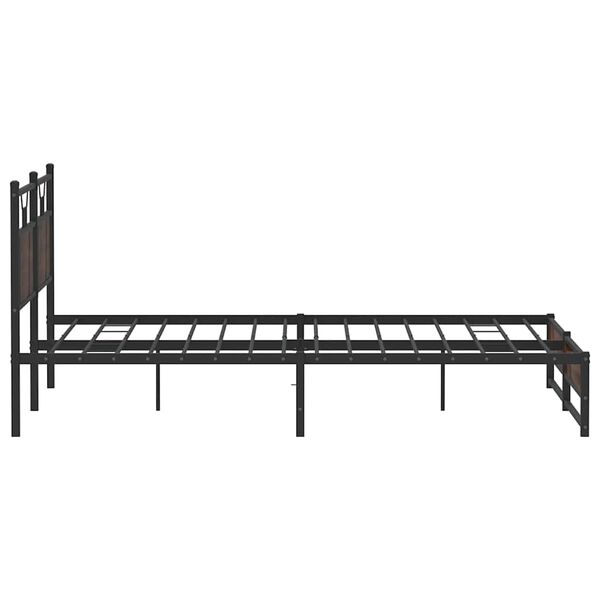 vidaXL Σκελετός Κρεβ. Χωρίς Στρώμα Καφέ Δρυς 180x200 εκ. Μεταλλικό