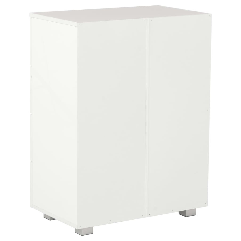 vidaXL Μπουφές Ψηλός Γυαλιστερός Λευκός 60x35x80 εκ. Επεξ. Ξύλο