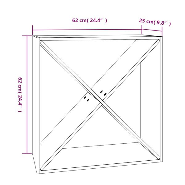 vidaXL Κάβα Κρασιών Λευκό 62 x 25 x 62 εκ. από Μασίφ Ξύλο Πεύκου
